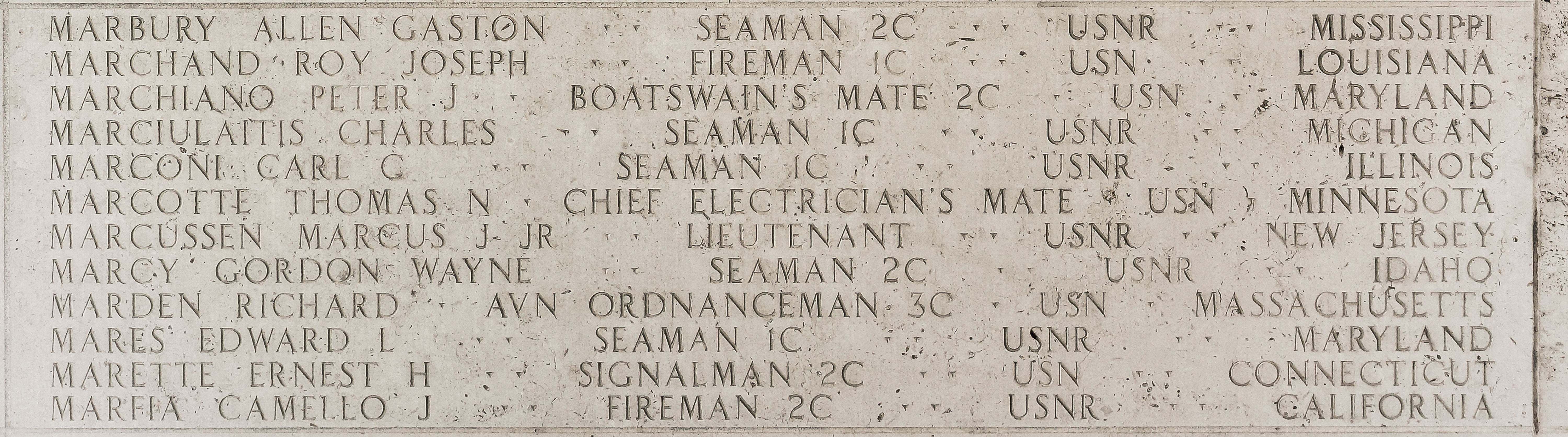 Roy Joseph Marchand, Fireman First Class